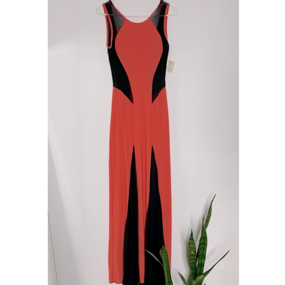 NWT- Coral & Black Sheet Dress